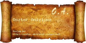 Oszter Aniziusz névjegykártya